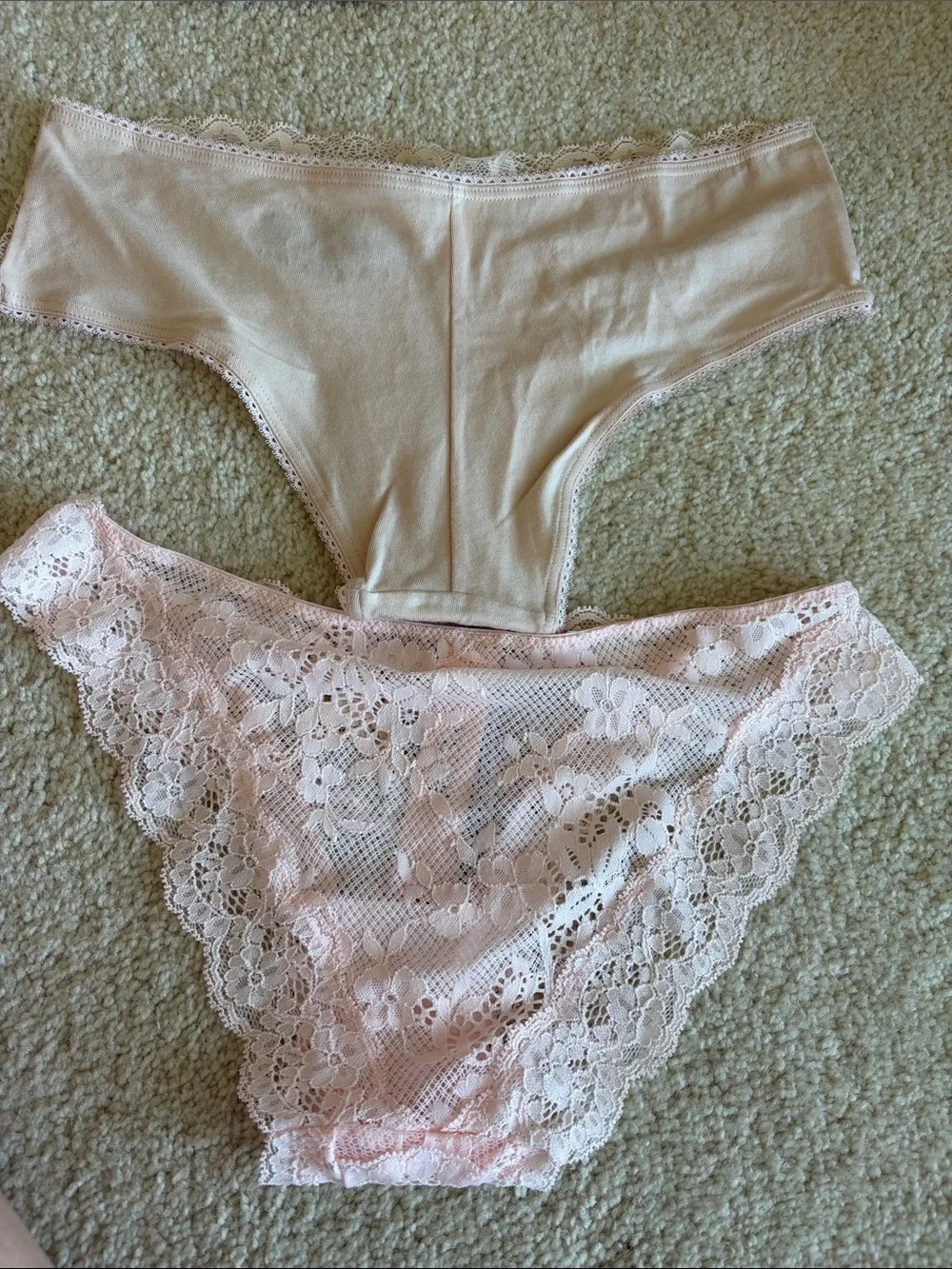 Victoria's Secret Pale Pink Lace Bikini Panties Set